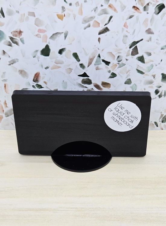 CABINET SIGN BLANK BLACK RECT 100X55MM