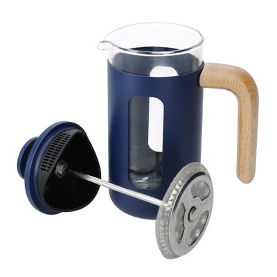 PLUNGER 3CUP NAVY/WOOD LA CAFETIERE PISA