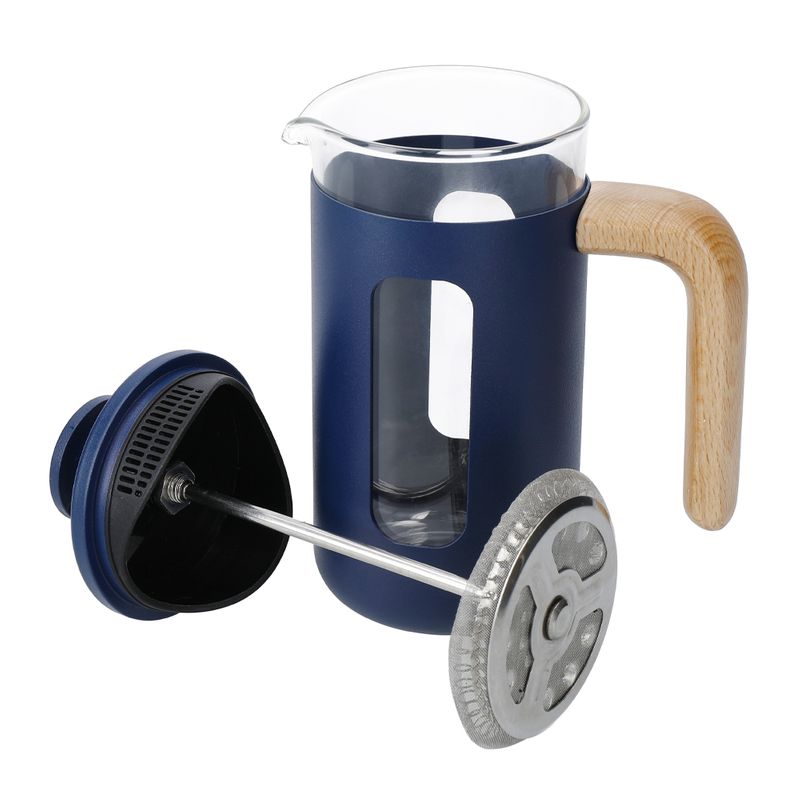 PLUNGER 3CUP NAVY/WOOD LA CAFETIERE PISA
