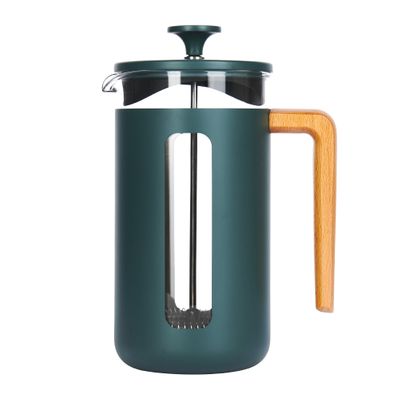 PLUNGER 8CUP GREEN/WOOD LA CAFETIERE PISA