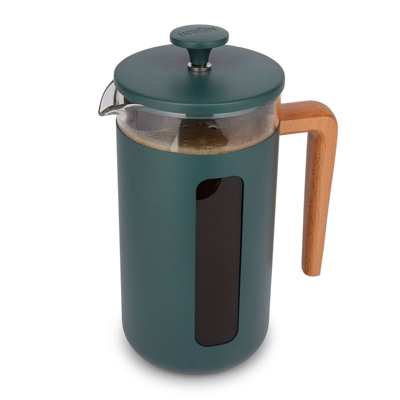 PLUNGER 8CUP GREEN/WOOD LA CAFETIERE PISA