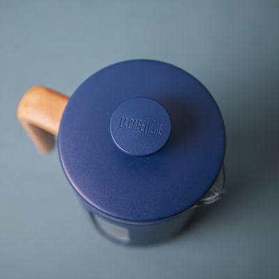 PLUNGER 8CUP NAVY/WOOD LA CAFETIERE PISA