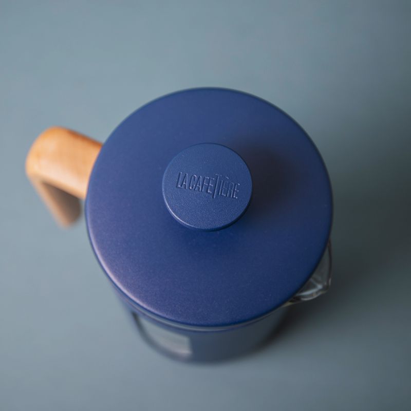 PLUNGER 8CUP NAVY/WOOD LA CAFETIERE PISA