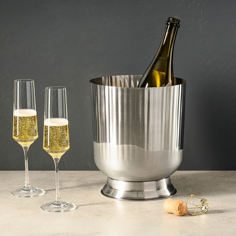 CHAMPAGNE BUCKET 215X255MM S/S FLTD, CROWN BARWARE