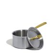 SAUCEPAN W LID 2LTR STAINLESS CLAD BRASS HANDLE MADE IN