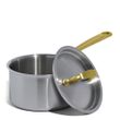 SAUCEPAN W LID 2LTR STAINLESS CLAD BRASS HANDLE MADE IN