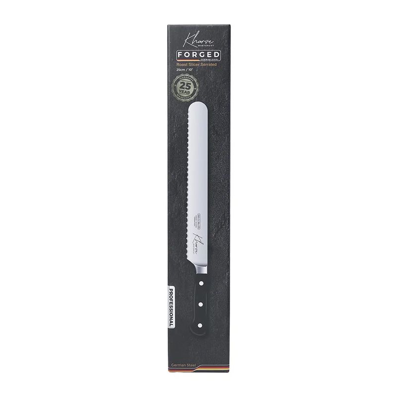 KNIFE ROAST SLICER SERRATED 25CM, MASTER-CUT KHARVE