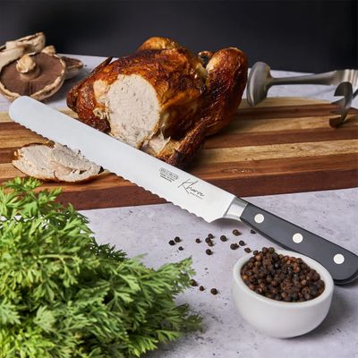 KNIFE ROAST SLICER SERRATED 25CM, MASTER-CUT KHARVE