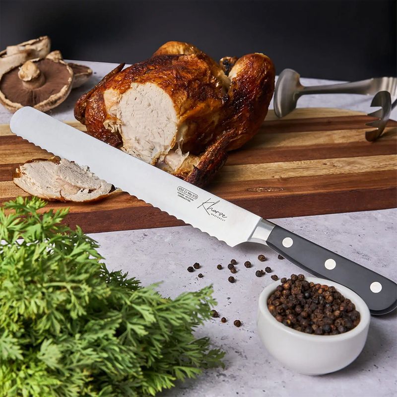 KNIFE ROAST SLICER SERRATED 25CM, MASTER-CUT KHARVE