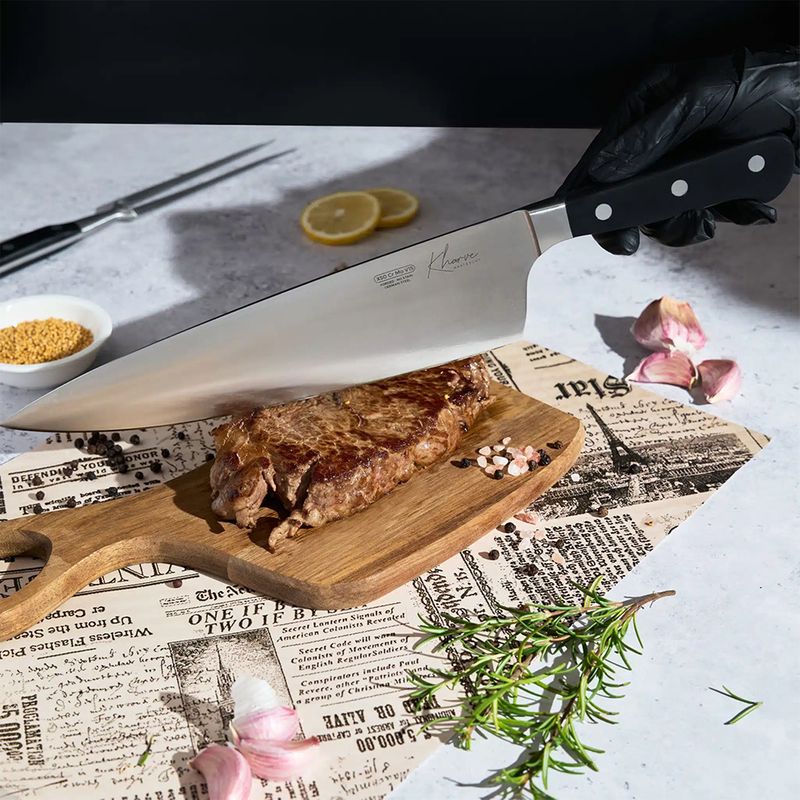 COOKS KNIFE WIDE BLADE 25CM, MASTER-CUT KHARVE