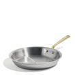 FRYPAN 12IN/30CM STAINLESS CLAD BRASS HANDLE MADE IN