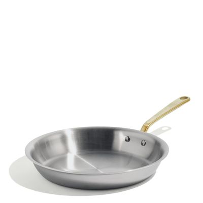 FRYPAN 12IN/30CM STAINLESS CLAD BRASS HANDLE MADE IN