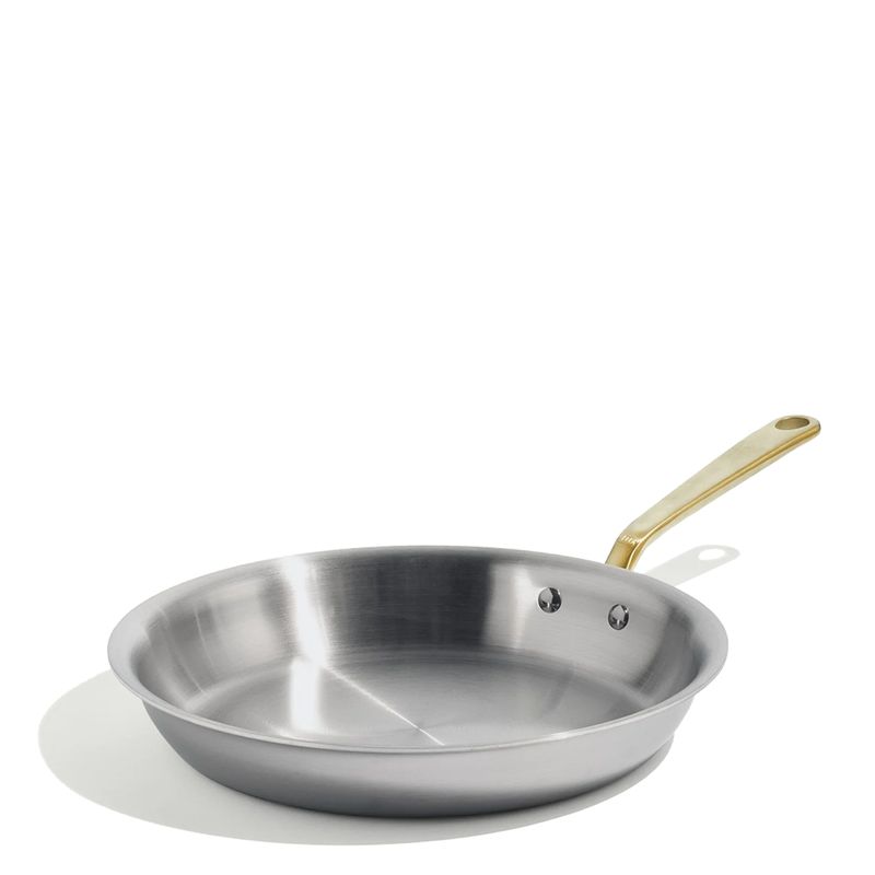 FRYPAN 12IN/30CM STAINLESS CLAD BRASS HANDLE MADE IN