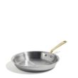 FRYPAN 10IN/25CM STAINLESS CLAD BRASS HANDLE MADE IN