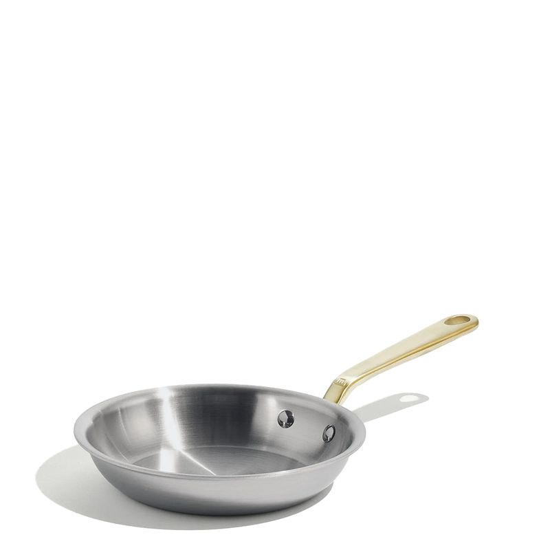 FRYPAN 8IN/20CM STAINLESS CLAD BRASS HANDLE MADE IN