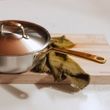 SAUCIER W LID 2.8LTR STAINLESS CLAD BRASS HANDLE MADE IN