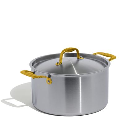 STOCKPOT W/LID 8LT BRASS HANDLE MADE IN
