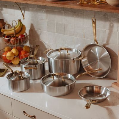 COOKWARE SET 10PCE  BRASS HANDLE MADE IN