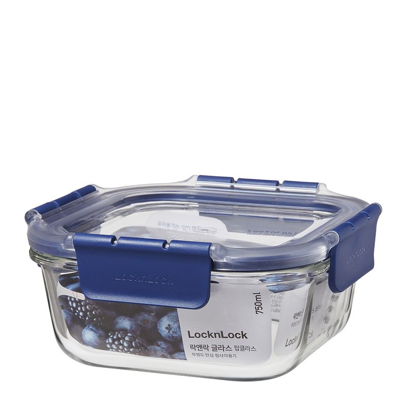 STORER SQ GLASS W/LID 750ML, LOCKNLOCK