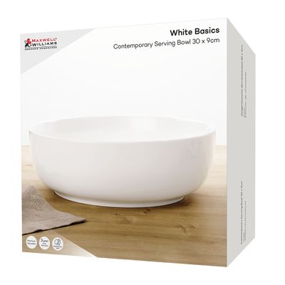 BOWL SERVING 30X9.5CM, MW WHITE BASICS