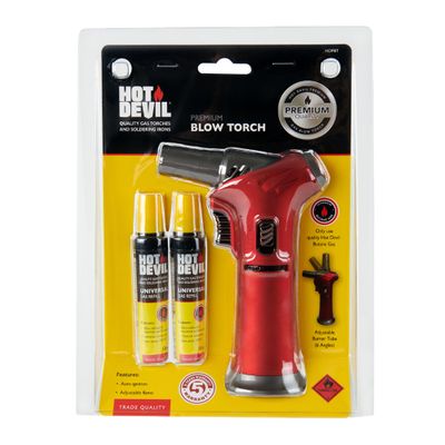 BLOWTORCH PREMIUM REFILLABLE BUTANE, HOT DEVIL