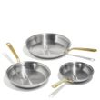FRYPAN SET 3PCE S/S BRASS HANDLE MADE IN