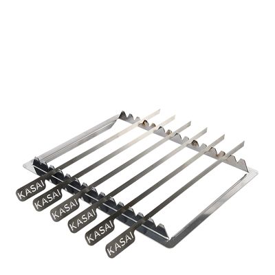 SKEWER RACK W/ 6 SKEWERS FOR MEDIUM WIDE GRILL, KASAI KONRO