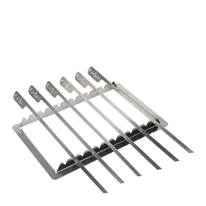 SKEWER RACK W/ 6 SKEWERS FOR MEDIUM LONG GRILL, KASAI KONRO