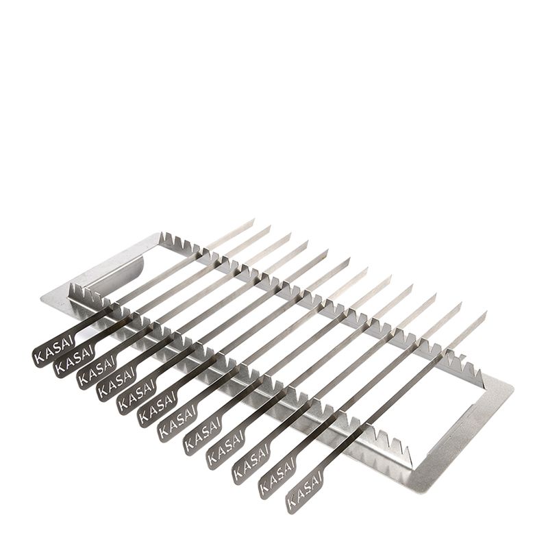 SKEWER RACK W/ 12 SKEWERS FOR EXTRA LONG GRILL, KASAI KONRO