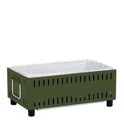 BARBEQUE GRILL CHARCOAL OLIVE TABLETOP GREEN LIFE