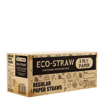 PAPER STRAW BLACK 205MM, AUSTRAW
