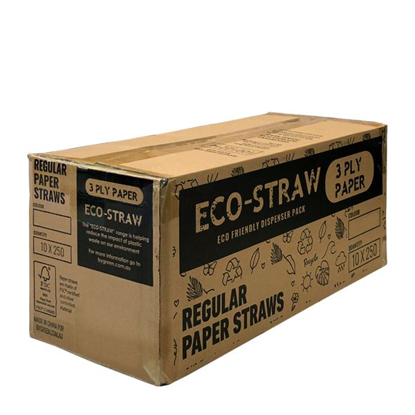 STRAW PAPER KRAFT BROWN 200MM, 2500CTN