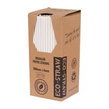 STRAW PAPER WHITE 200MM, 250PK