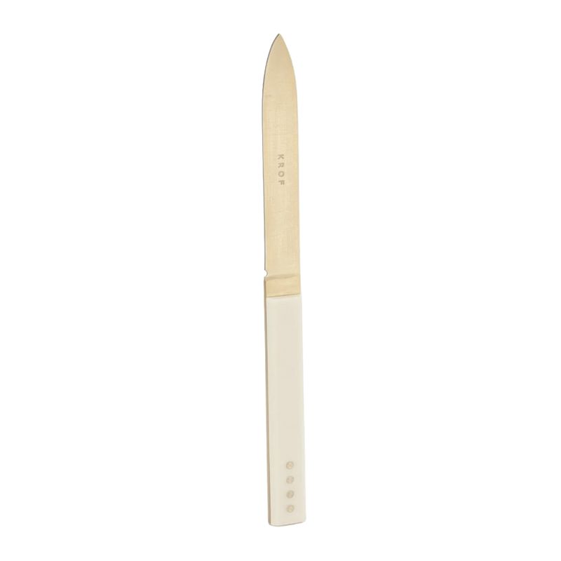 STEAK KNIFE IVORY AND GOLD, KROF SNGL