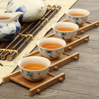 TRAY TEA/SAKE CUP BAMBOO 80MM, KATACHIWARE