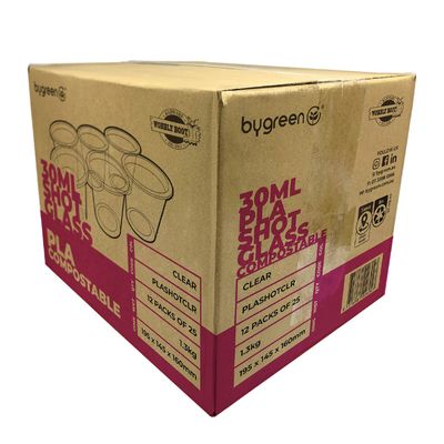 SHOT GLASS - PLASTIC PLA CLR 30ML 300 CTN