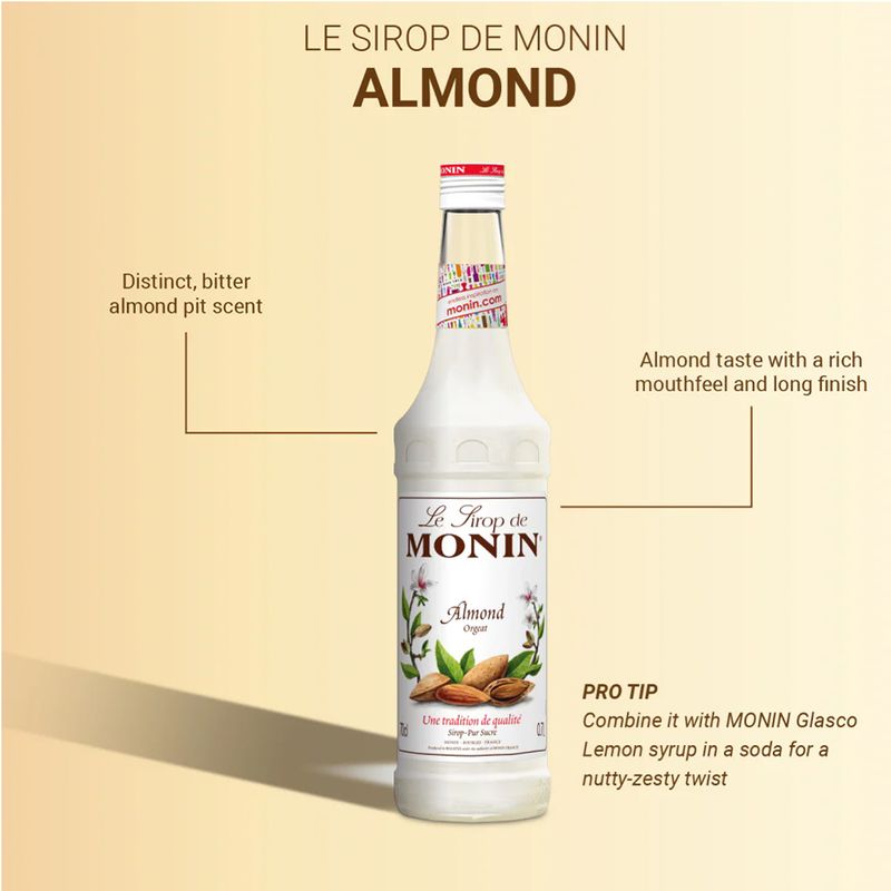 ALMOND SYRUP 700ML, MONIN