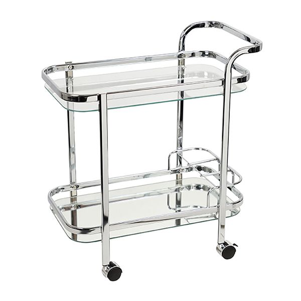 BAR CART BOTTLEHLDR SLVR MIRROR, LOUNGE