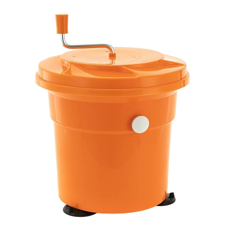 SALAD SPINNER ORANGE W/SIDE BRAKE 25L