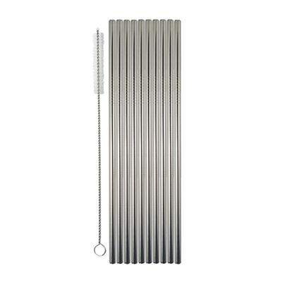 STRAWS S/STEEL 215X6MM 10PK