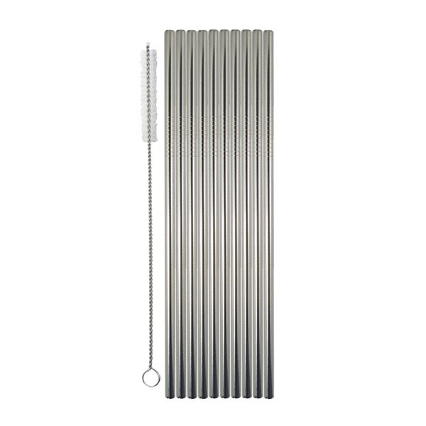 STRAWS S/STEEL 215X6MM 10PK