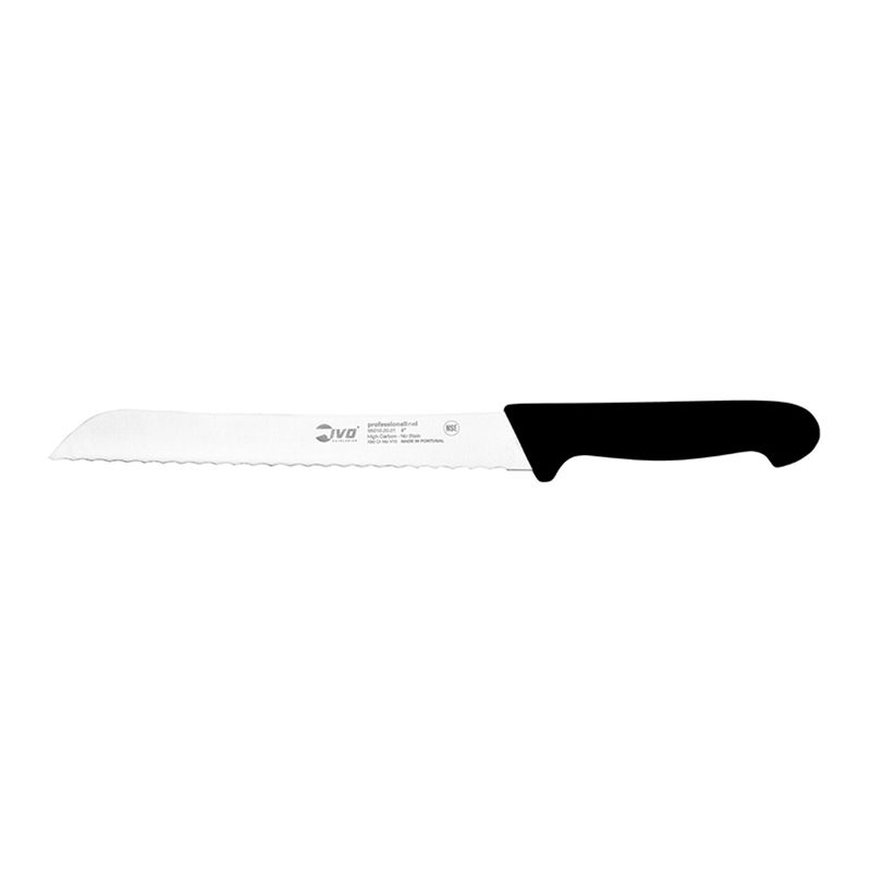 KNIFE BREAD POINTED TIP BLACK 200MM, IVO