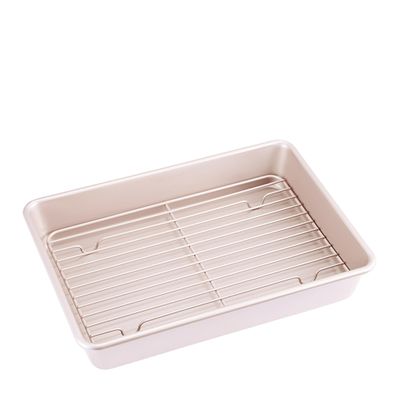 BAKING PAN W/RACK 34.5X24.7X6CM, CHEFMADE