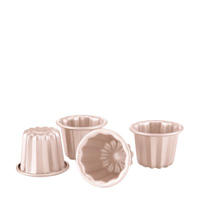 CANNELE MOULD 4PC SET 6.6X6.6X5CM, CHEFMADE