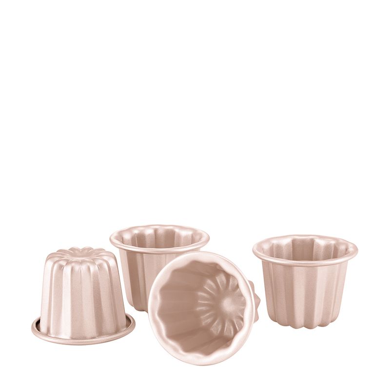 CANNELE MOULD 4PC SET 6.6X6.6X5CM, CHEFMADE