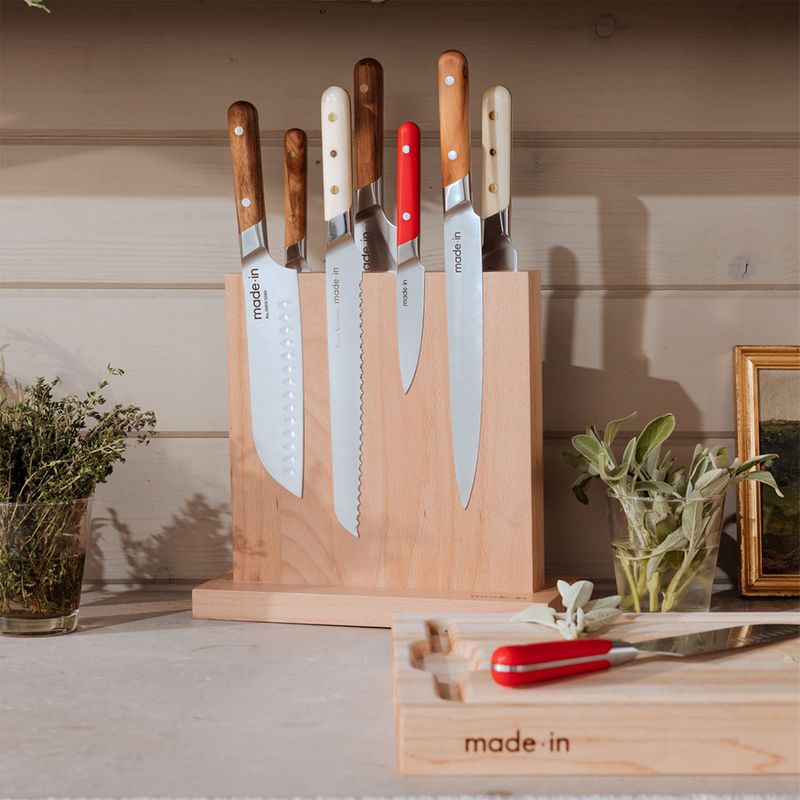 KNIFE BLOCK MAGNETIC BEECHWOOD