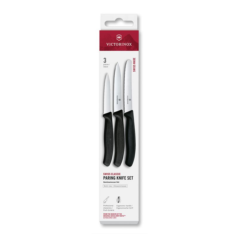 KNIFE PARING SET 3 BLACK, VICTORINOX