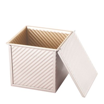 LOAF PAN CORRUGATED SQ W/LID 450GM 15CM, CMADE