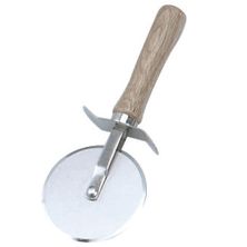 CUTTER PIZZA W/WOOD HANDLE 100MM S/ST