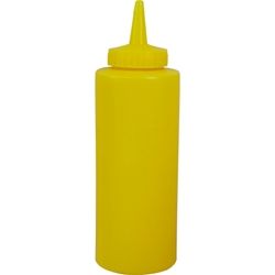 BOTTLE SQUEEZE YELLOW 340ML/12OZ HDPE